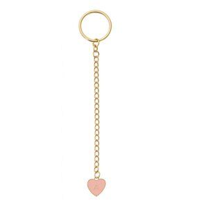 Personalized Gold & Pink Heart Keychain with Elegant Initial A Charm